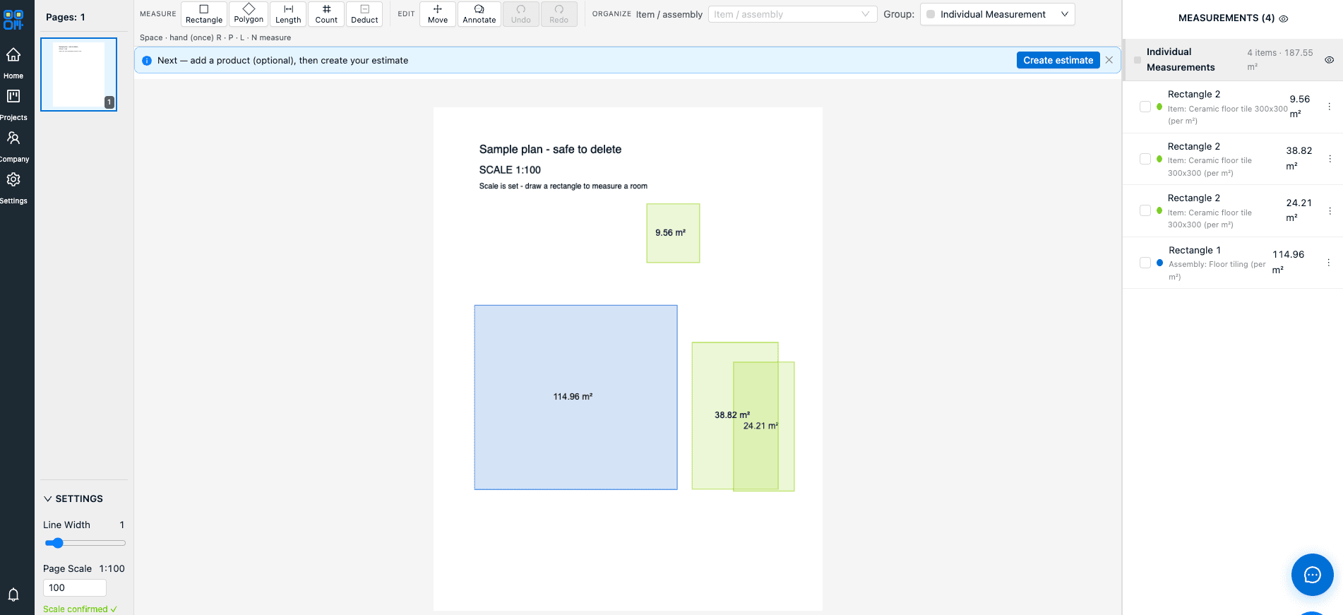 Wall Length Example Drag